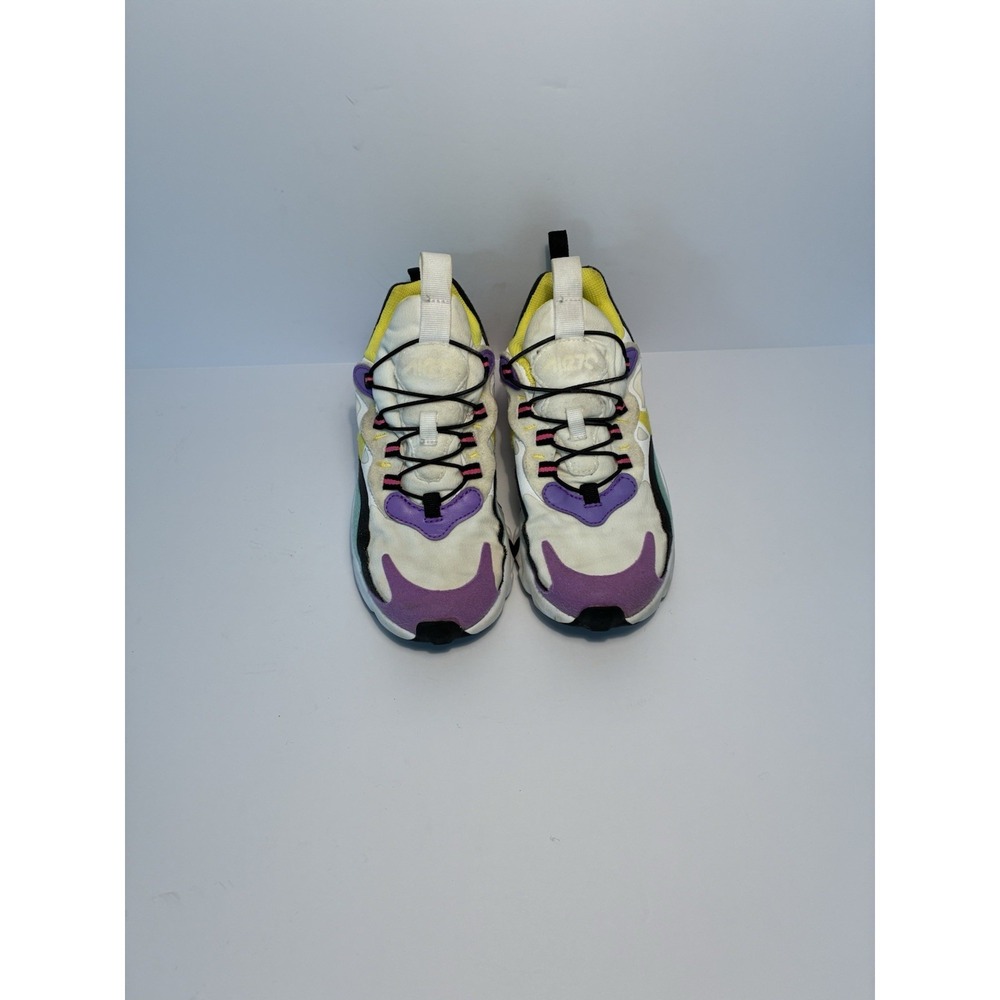 Nike Air Max 270 React Youth‎ 2Y White Purple Teal Yellow Retro Vibe BQ0102